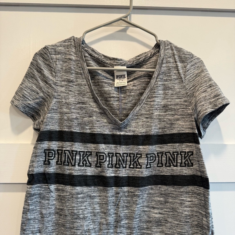 Victoria's Secret Gray and Black V-Neck Tee - Picture 2 of 6